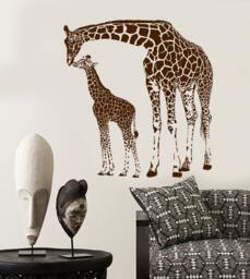Wall Vinyl Decal Jungle African Safari Landscape Decor Giraffes Family Ethnic Modern Sketch Home Art - #1170Dz - thumbnail 1
