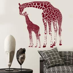 Wall Vinyl Decal Jungle African Safari Landscape Decor Giraffes Family Ethnic Modern Sketch Home Art - #1170Dz - thumbnail 2