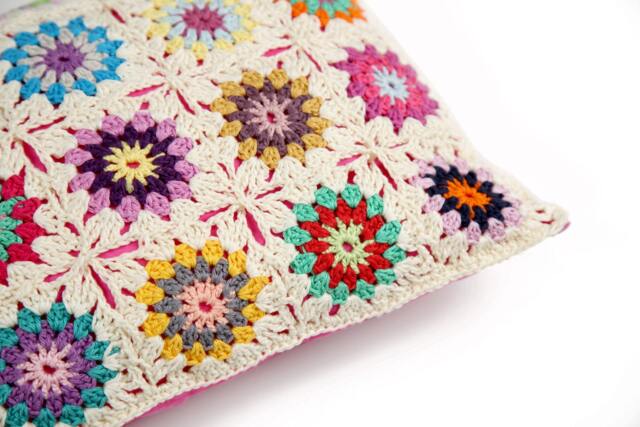 Colorful Cushion, Crochet Pillow, Nursery Pillow Cover, Colorful Pillows, Pillowcase, Knit Throw Pillows - image 1