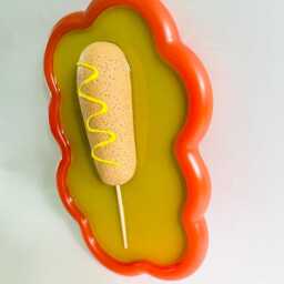 Corn Dog Wall Hanging Glitter Tray Food Decor - Pop Art Kitchen - thumbnail 2