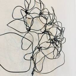 Home Decor, Wall Hanging, Hydrangea, Wire Art, Flower With A Stem & Leaves, 100% Handmade. Unique Interior Design Idea. 3D. Free Shipping - thumbnail 4