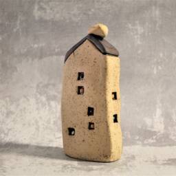 One Ceramic House With Woman Picture in Front, Woman Art Object, Rustic Home Decor - thumbnail 4