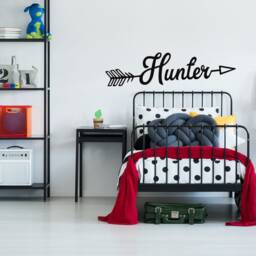 Boys Name With Arrow Wall Decal - Custom Baby Boy Personalized For Room Nursery Adventure Decor 89 - thumbnail 1