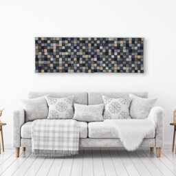Reclaimed Wood Mosaic Wall Art - Grey & Gold - thumbnail 3