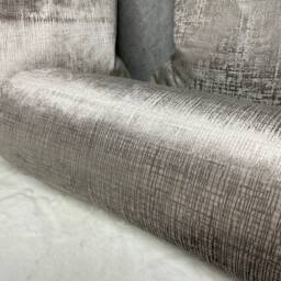 "Taupe Velvet Cushion, Luxury Bolster Cushion 16"" X 6" - thumbnail 2