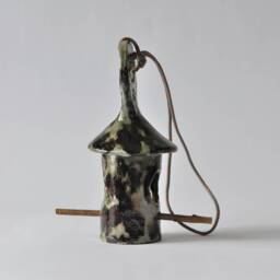 Raku Ceramic Bird Feeder - Handmade Hanging For Small Birds - thumbnail 3