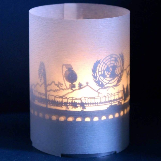 Geneva Skyline Shadow Play Candle - Swiss City Souvenir Gift - image 1