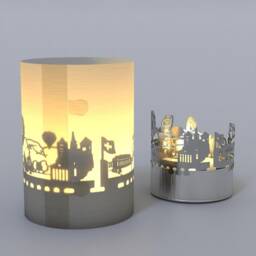 Geneva Skyline Shadow Play Candle - Swiss City Souvenir Gift - thumbnail 4