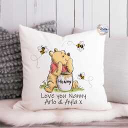 Personalised Bear Cushion - Winnie Girl Gift Girlfriend Stocking Filler Birthday Friend Gifts - thumbnail 1