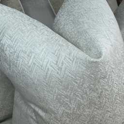 Elegant Ivory Cushion Cover, Luxury Designer Pillow Cover For Throw Bed, Herringbone Design Bella - New Home Gift - thumbnail 2