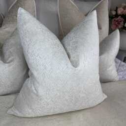 Elegant Ivory Cushion Cover, Luxury Designer Pillow Cover For Throw Bed, Herringbone Design Bella - New Home Gift - thumbnail 4