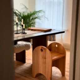 Solid Oak Kyoto Stool - Luxury Handcrafted UK Designer Furniture Home Decor - thumbnail 2