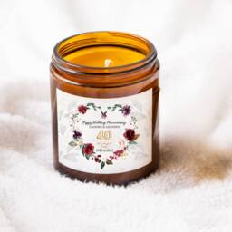 Personalized Ruby Wedding Anniversary Candle, 40Th Gift