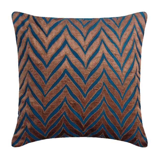 "Velvet Blue Toss Pillow Cover 16""x16" - image 1