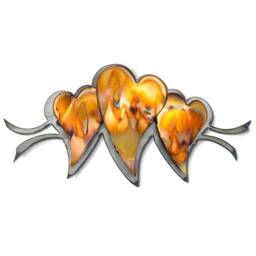Family Of Hearts - 3 - Torch Cut Copper On Steel Wall Hanging - thumbnail 3