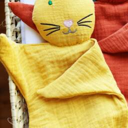 Lovey Cat Blanket, Baby Shower Gift, Cuddling Toy, Security Blanket Cat, Black Halloween - thumbnail 2