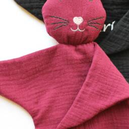 Lovey Cat Blanket, Baby Shower Gift, Cuddling Toy, Security Blanket Cat, Black Halloween - thumbnail 3