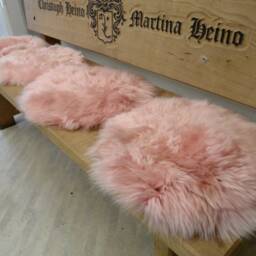 Seat Cover/Pad Lambskin Sheepskin Antique-Rose 40cm - thumbnail 4