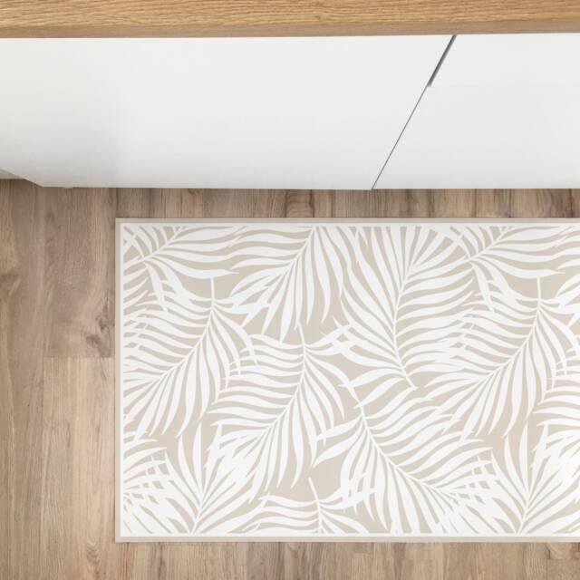 Tropical Leaves Vinyl Rug, Linoleum Carpet, PVC Mat - image 1
