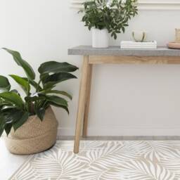 Tropical Leaves Vinyl Rug, Linoleum Carpet, PVC Mat - thumbnail 2