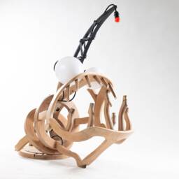 "Abstract Wooden Floor Lamp Sculpture - Riba ""Angler Fish" - thumbnail 2
