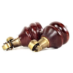 Set Of 2 Legs Solid Wood Furniture Feet With Antique Brass Castors 140mm High For Sofas Chairs Stools Cabinets & Beds M8 - thumbnail 2