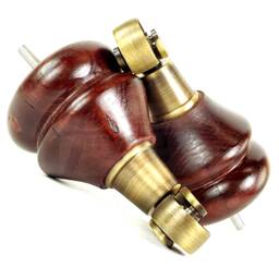 Set Of 2 Legs Solid Wood Furniture Feet With Antique Brass Castors 140mm High For Sofas Chairs Stools Cabinets & Beds M8