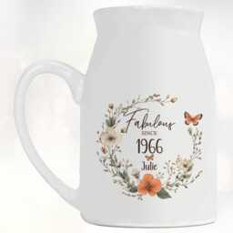 60Th Birthday Gift For Women - Fabulous Since 1966 Small Personalised Flower Pot Vase 60 Her Ladies Floral Design Mum Nan Bnl60 - thumbnail 3