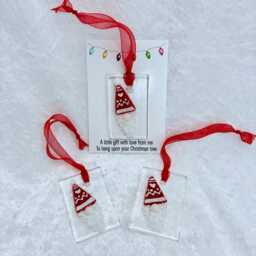 Gnome Gonk Fused Glass Christmas Tree Decoration Ornament - thumbnail 2