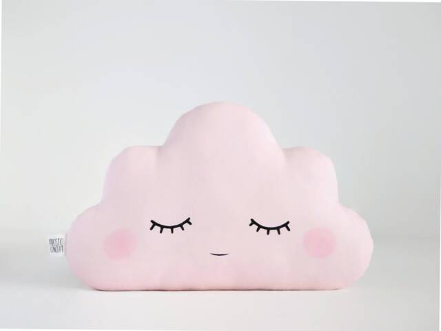 Pale Pink Cloud Pillow For Nursery Decor, Baby Cushion Shower Gift Newborn Infant Gender Neutral Girl Kids Room Children Bed Teepee Sky - image 1
