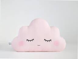 Pale Pink Cloud Pillow For Nursery Decor, Baby Cushion Shower Gift Newborn Infant Gender Neutral Girl Kids Room Children Bed Teepee Sky - thumbnail 1