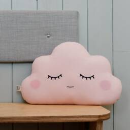 Pale Pink Cloud Pillow For Nursery Decor, Baby Cushion Shower Gift Newborn Infant Gender Neutral Girl Kids Room Children Bed Teepee Sky - thumbnail 2