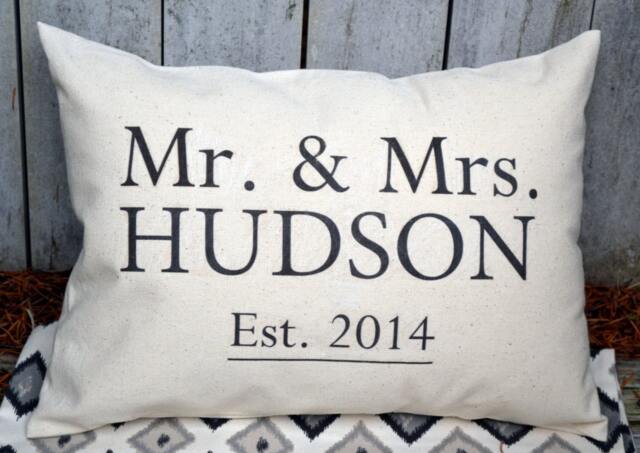 Personalized 2nd Anniversary Cotton Gift, Mr. & Mrs. Housewarming, Wedding Decorative Pillow, Mother's Day, Housewarming Gift # - image 1