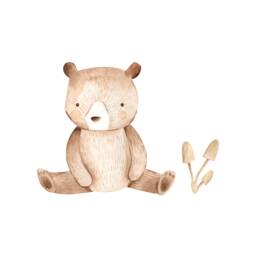 Bear - Little Woodland Friends Fabric Wall Stickers Removable & Reusable - thumbnail 1
