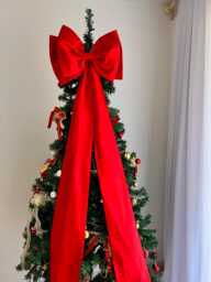 Red Christmas Decoration Bow - thumbnail 1