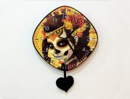 Day Of The Dead Sugar Skull Catrina Calavera Makeup - Pendulum Wall Clock