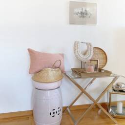 Earthy Coral Linen Lumbar Pillow Cover With Jute Trim - thumbnail 4
