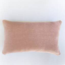 Earthy Coral Linen Lumbar Pillow Cover With Jute Trim - thumbnail 2