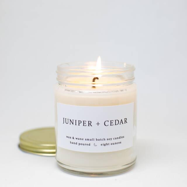 Juniper + Cedar Modern Soy Candle - Desert Southwest Tree Forest Scented New Mexico Arizona Colorado Mojave - image 1