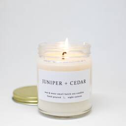 Juniper + Cedar Modern Soy Candle - Desert Southwest Tree Forest Scented New Mexico Arizona Colorado Mojave - thumbnail 1
