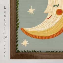 Crescent Moon Nursery Art Vintage Wall Decor Kids Bedroom Print Night Sky Toddler Sleep Theme Playroom Neutral - 42 - thumbnail 3