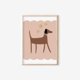 Dachshund Dog Wall Print For Home, Childrens Nursery Or Bedroom - thumbnail 2