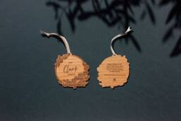 Corporate Gifting Personalized Wood Holiday Ornament [Employee Appreciation, Client Partner Gifts, Realtor Closing Christmas Gifts] - thumbnail 1