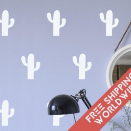 Cactus Black Cacti Wall Decals Decor Stickers Nursery Baby Girl Circle Pattern Modern & Scandinavian - thumbnail 4