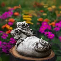 Garden Lizard Sculpture Outdoor Dragon Figurine Cement Baby Ornament Front Door Decoration Handmade Art Lizard Lover Gfit - thumbnail 4