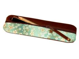 Japanese Fabric Pencil Case Leather Japan - thumbnail 1