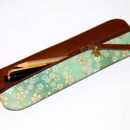 Japanese Fabric Pencil Case Leather Japan - thumbnail 3