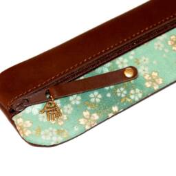 Japanese Fabric Pencil Case Leather Japan - thumbnail 2