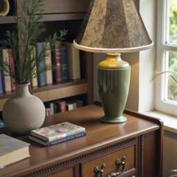 Dark Bronze Paisley Fabric Lampshade Handmade in The UK For Table & Floor Standard Lamp Shades, Ceiling Lights, Clip On Wall Lights - thumbnail 3
