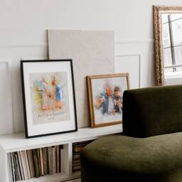 Custom Print For Grandma & Grandad, Grandparents Christmas Gifts, Personalised Watercolour Portrait, Painting From Photo, Nanny X-Mas Gift - thumbnail 2